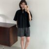 百搭打褶西裝短褲