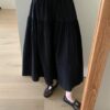 純棉鬆緊腰綁帶層次澎裙