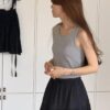 純棉鬆緊腰綁帶層次澎裙