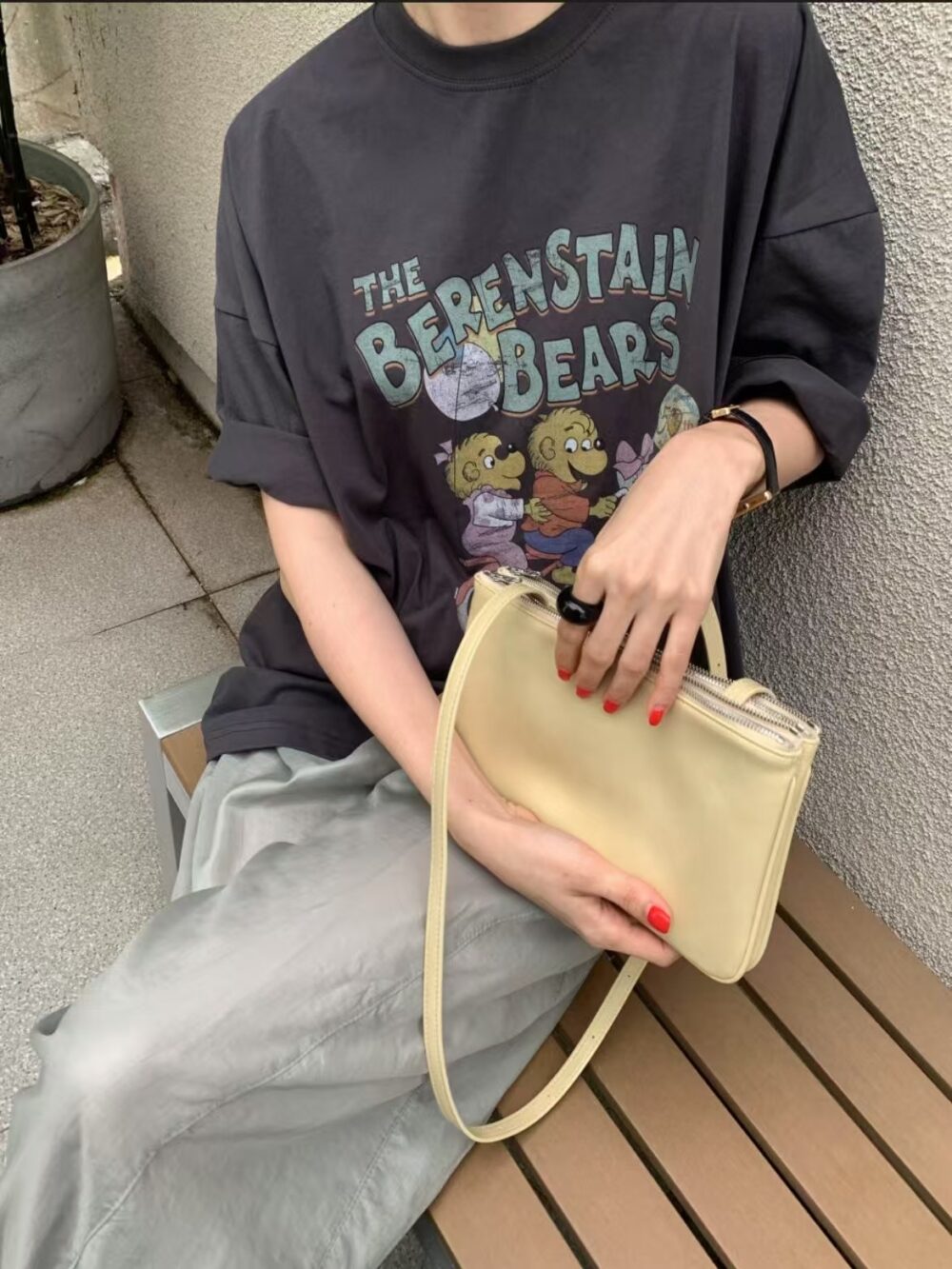 可愛插畫寬鬆長版上衣
