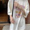 可愛插畫寬鬆長版上衣
