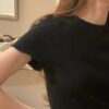 紋理感木耳邊素色上衣