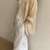 質感薄透亞麻排釦襯衫