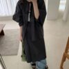 微日系天絲綁帶澎袖罩衫