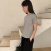 純棉條紋五分袖上衣