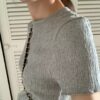 紋理感木耳邊素色上衣