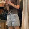 純棉修身牛仔短褲