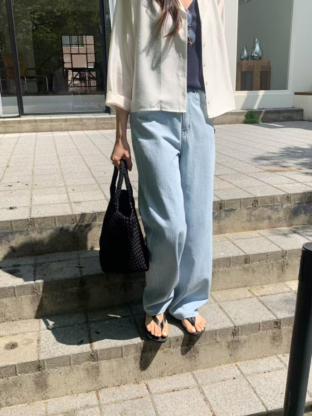 純棉薄款軟料水洗牛仔褲