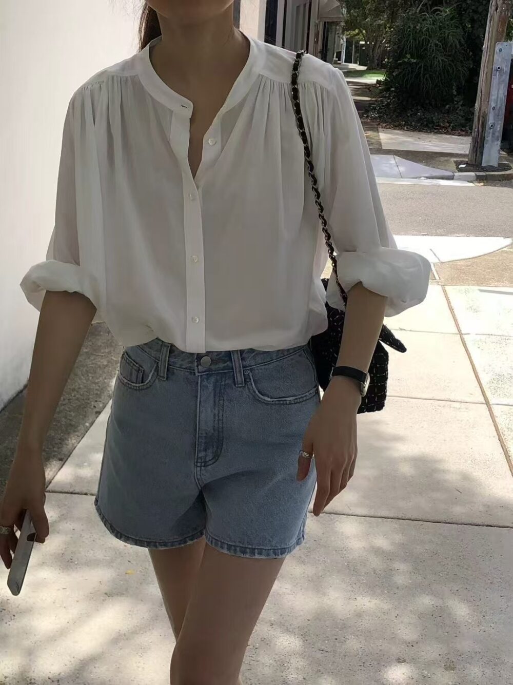 純棉修身牛仔短褲