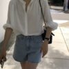 純棉修身牛仔短褲