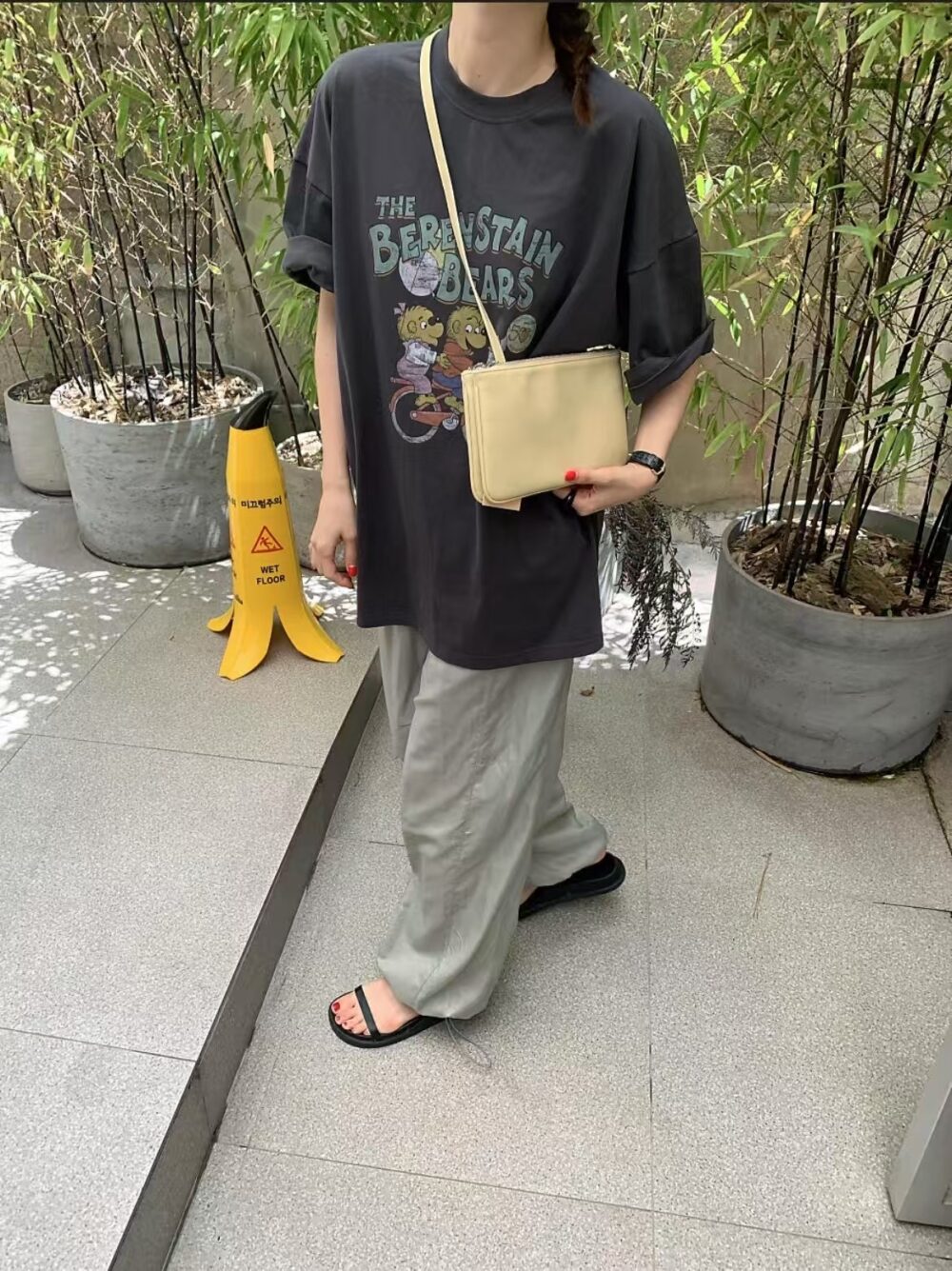 可愛插畫寬鬆長版上衣