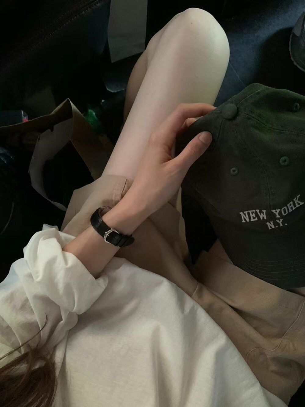 純棉後鬆緊壓線休閒短褲