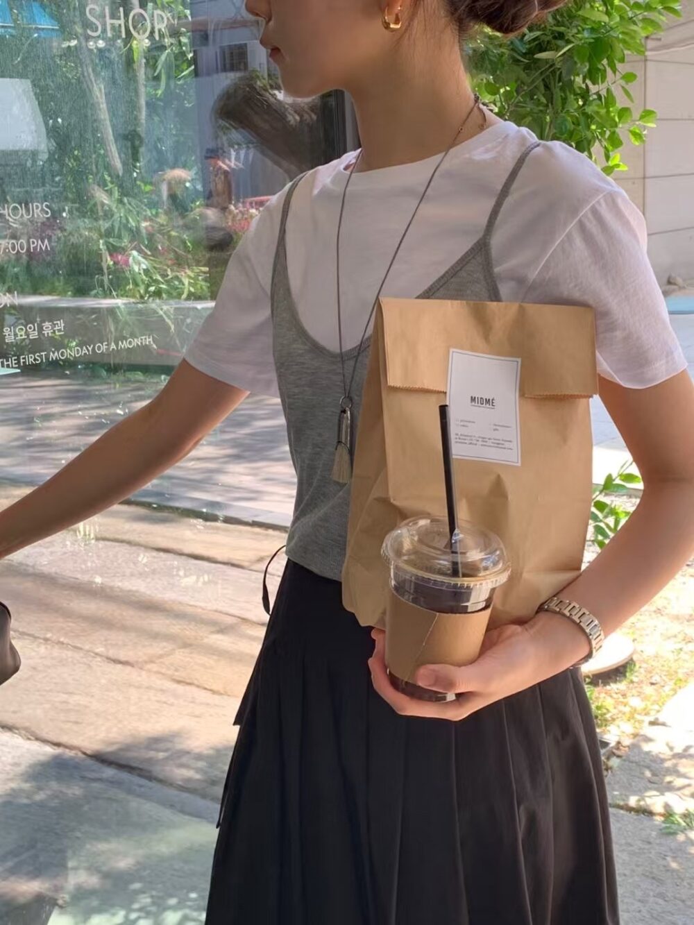 純棉鬆緊綁帶壓褶傘裙