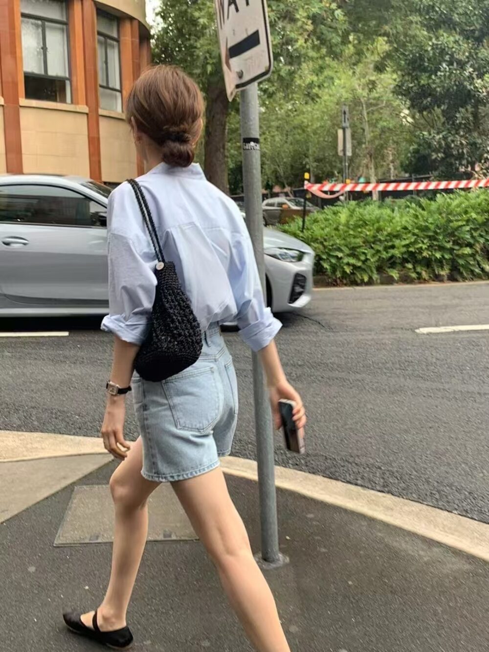 純棉修身牛仔短褲