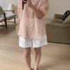 質感薄透亞麻排釦襯衫