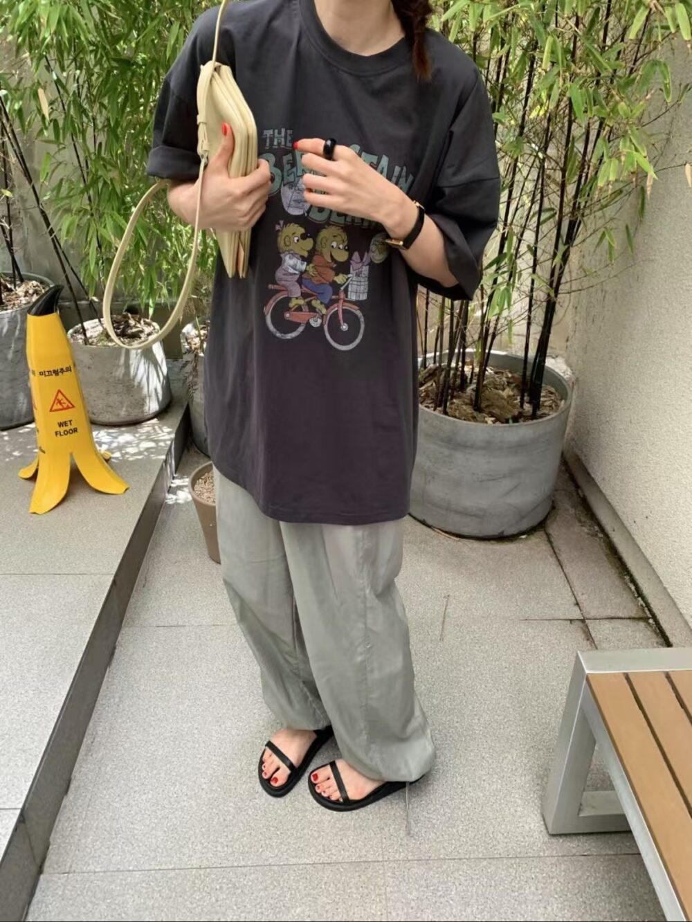 可愛插畫寬鬆長版上衣