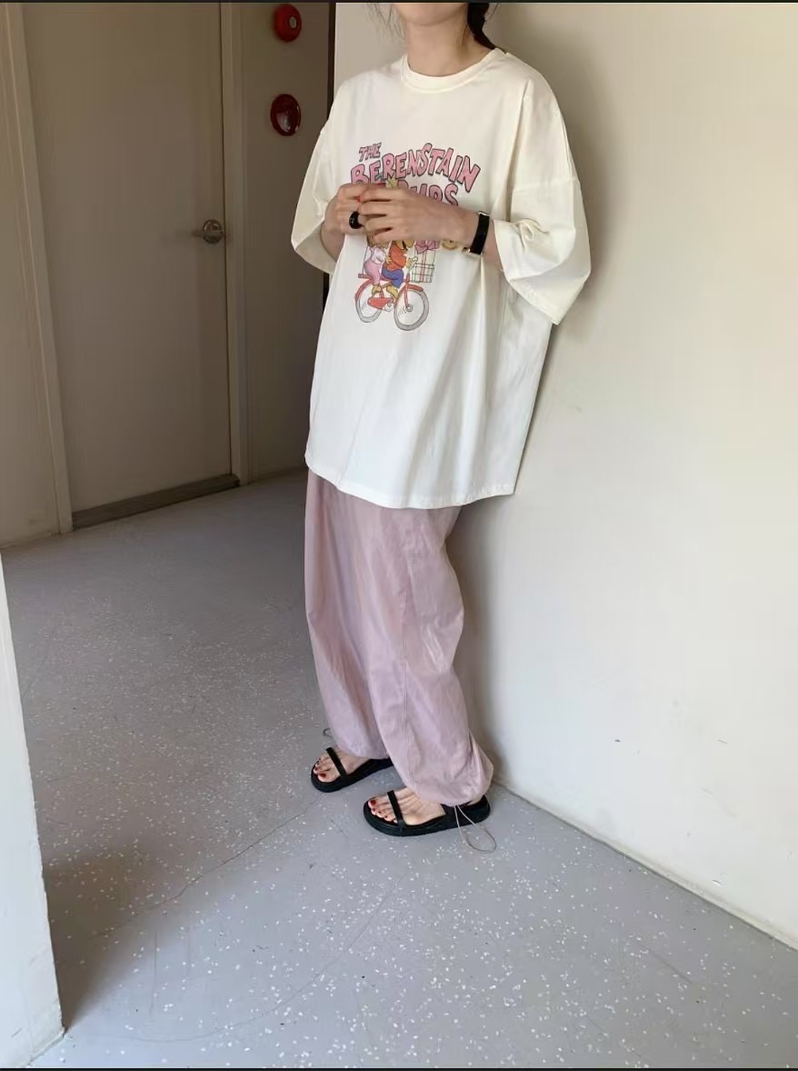 可愛插畫寬鬆長版上衣