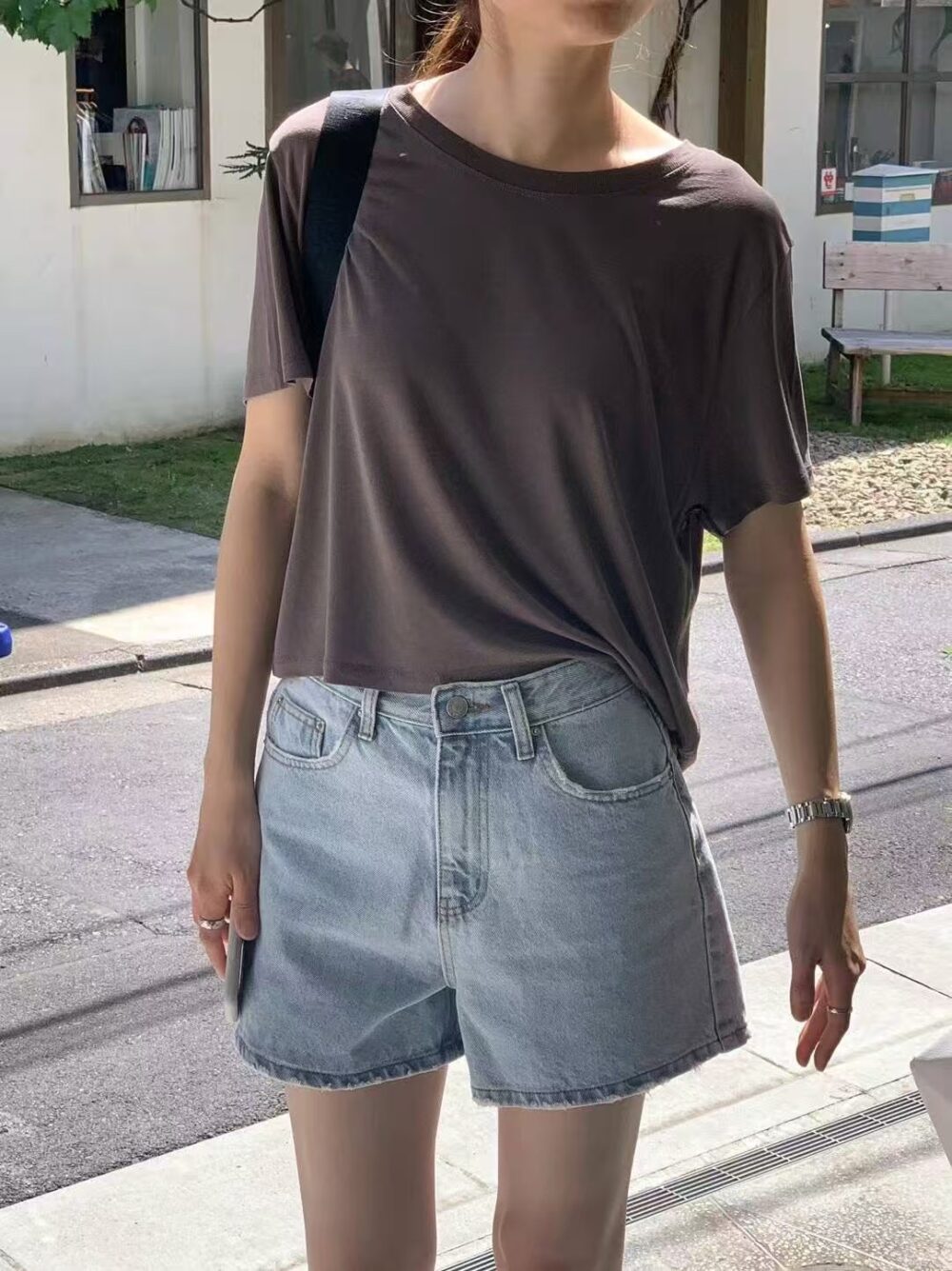 純棉修身牛仔短褲